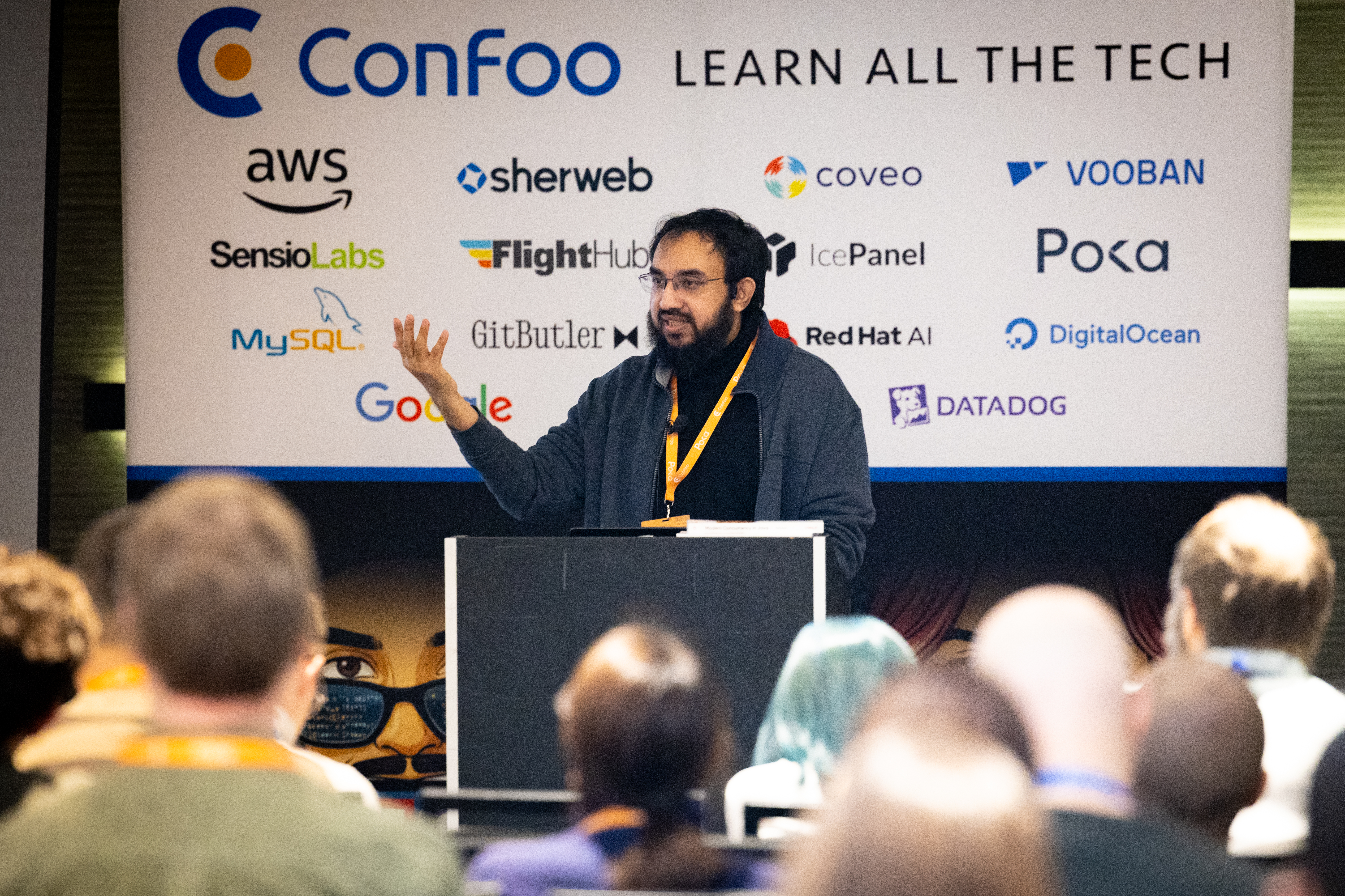 A N M Bazlur Rahman speaking at Copenhagen Developers Festival